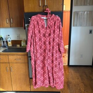 Ace & Jig Red Geometric Long Sleeve Dress